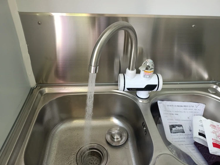 water sink in the ice cream kiosk